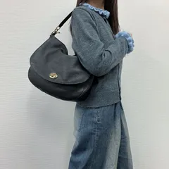 【中古】COACH コーチ ショルダーバッグ ブラック レザー ヴィンテージ レディース【中古美品】HIBUOCHI VINTAGE
