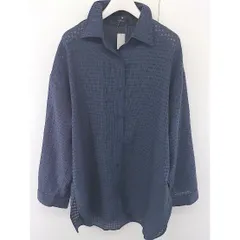 ◇ JEANASIS ジーナシス サイドスリット 総柄 長袖 シャツ ブラウス サイズF パープル系 マルチ レディース  【中古】 【1206020006346】