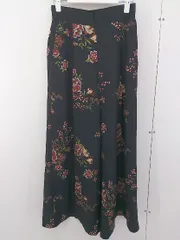 ◇ Mila Owen ミラオーウェン 花柄 ワイド パンツ サイズ0 ブラック レッド マルチ レディース  【中古】 【1206010008954】