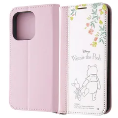 【新着商品】イングレム iPhone 15 Pro用 ケース ディズニー 手帳型 レザーケース Noble プーとピグレット_ノート風