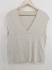 ◇ titivate select ティティベイト セレクト Vネック ノースリーブ ニット カットソー サイズS ベージュ レディース  【中古】 【1208170008201】