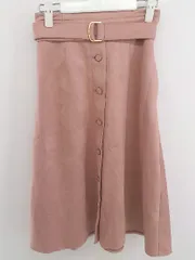 ◇ ◎ ViS ビス スエード調 膝下丈 フレア スカート サイズS ピンク レディース P  【中古】 【1210200008761】