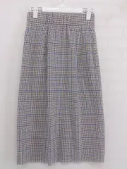 ◇ ViS ビス ウエストゴム チェック 膝下丈 タイト スカート サイズS ブラウン ホワイト ブルー レディース P  【中古】 【1211080006601】