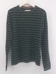 ◇ nano universe ナノ ユニバース ボーダー 長袖 ニット セーター サイズ2 グレー系 ブラック レディース P  【中古】 【1211110000944】