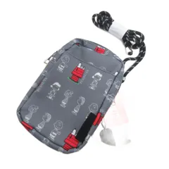 ピーナッツ PEANUTS タグ付き マルチミニ ショルダーバッグ ポーチ 斜めがけ スヌーピー グレー ■FF