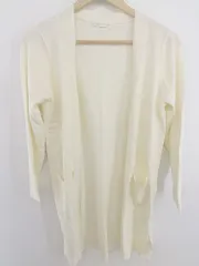 ◇ cascata ロング ニット 長袖 カーディガン サイズM アイボリー系 レディース P  【中古】 【1211210007614】