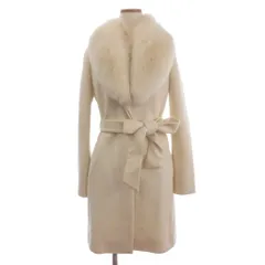 ピンキー&ダイアン ピンダイ PINKY&DIANNE コート ロング フォックスファー アンゴラ混 長袖 38 アイボリー