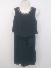◇ ketty ケティ フォーマル 装飾ビジュー ノースリーブ 膝丈 ドレス ワンピース サイズ 2 ネイビー レディース P  【中古】 【1212010005886】