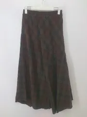 ◇ Samansa Mos2 blue チェック ウエストゴム ロング フレア スカート サイズF ブラウン ブラック ベージュ系 レディース P  【中古】 【1212150004510】