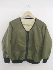 ◇ archives リバーシブル ボア 長袖 ジップアップ ジャケット ブルゾン サイズM カーキ オフホワイト系 レディース P  【1212150001830】