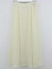 ◇ ●美品● Te chichi TERRASSE 総レース ロング フレア スカート サイズF ライトベージュ系 レディース P  【1212230006014】