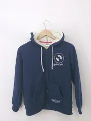 ◇ OUTDOOR PRODUCTS アウトドア プロダクツ 長袖 ジップアップ パーカー サイズL ネイビー ホワイト レディース P  【1212210005389】