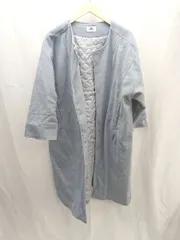 ◇ ABITOKYO 裏地キルティング　無地 長袖 ノーカラーコート サイズｆ ライトブルー レディース E  【1212260009597】