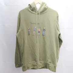 ◇ neos -addictive design- プリント シンプル コットン フーディ 長袖 パーカー サイズL カーキ レディース E 1 【1301260047378】