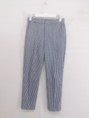 ◇ A day in the life UNITED ARROWS ユナイテッドアローズ チェック パンツ サイズ36 ホワイト ブルー系 レディース P  【1302100003301】