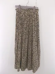 ◇ Radarista 総柄 ロング プリーツ スカート サイズM ベージュ ブラック レディース P  【1302070004001】
