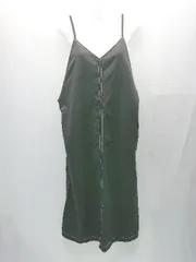 ◇ Sutudio CLIP シンプル 無地 スリット スティッチ Aライン キャミ - ロング ワンピース Mサイズ ブラック レディース E  【1304210020001】