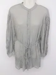 ◇ ◎ ROPE PICNIC ロペピクニック スタンドカラー シアー 長袖 シャツ ブラウス サイズ38 グレー系 レディース E  【1304180007002】