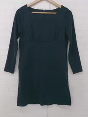 ◇ LIMITLESS LUXURY 大人女子 シンプル 無地 長袖 ミニ ワンピース サイズF ネイビー レディース P  【1308040011901】