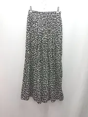 ◇ classicalelf ウエストゴム 裏地あり カジュアル ロング フレア スカート サイズM-L ブラック ホワイト レディース E  【1310130026214】