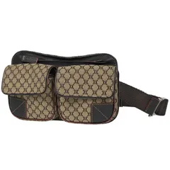 セリーヌ CELINE マカダム柄 ボディバッグ ウエストバッグ ボディバッグ キャンバス ブラウン レディース 【中古】