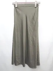 ◇ ⊂ AMERICAN HOLIC 光沢　マーメード ロング フレア スカート サイズM チャコールグレー レディース P  【1410160012901】