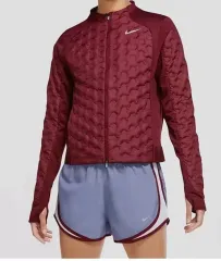 ナイキ エアロロフト 軽量 ダウン ランニング ジャケット マルーン バーガンディ s