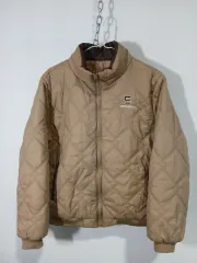 ベージュ キルティング ダウン アウター