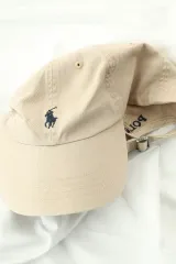 ポロ ラルフローレン 帽子 チノ ベージュ コットン ポニー ベースボールキャップ-27D9