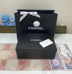 シャネル 靴 ボックス (33.5x21.5x12.5) + バインダー リフィル + BOOKLET + お買い物バッグ