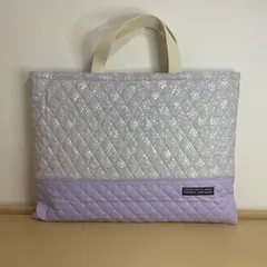 入園入学準備　りんりんのハンドメイド　レッスンバッグ　通園バッグ　絵本袋　キルティング　星柄