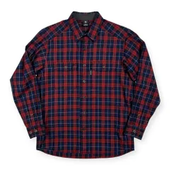 mont-bell モンベル チェック柄 メリノウール トレールシャツ 長袖シャツ サイズ S /レッド×ネイビー/メンズ/アウトドア