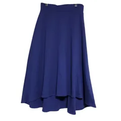 A1078 アメリカンホリック AMERICAN HOLIC ロングスカート フレア (F) 青 無地 綿/コットン