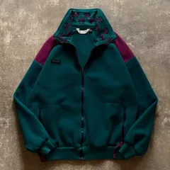 90年代 90s Columbia コロンビア レディース フリース ジャケット 襟 柄 ターコイズ USA製 アメリカ製