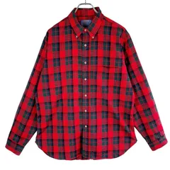 70sUSA製ペンドルトンPendleton長袖チェックシャツフランネルシャツウールシャツボタンダウン好配色マルチカラー赤レッド緑グリーン青ブルータータンチェックY2Kレトログランパコアアメトラvintageヴィンテージ51113