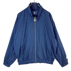 90sメキシコ製スターターStarterナイロンジャケットウィンドブレーカー袖ロゴ刺繍ネイビー紺シンプル無地ノームコアゆるダボオーバーサイズビッグサイズY2Kレトログランパコアアウトドアスポーツvintageヴィンテージ51113