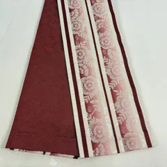 【美品】半幅帯 優品 草花 縞 灰白 化繊 【中古】