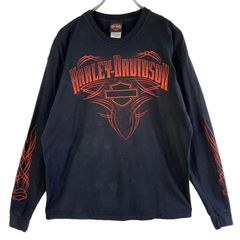 00's HARLEY DAVIDSON ブルー トライバル フレイム ロンT - メルカリ