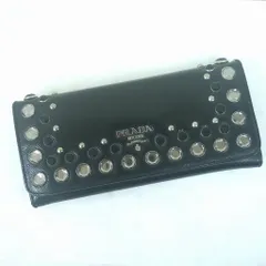 PRADA サフィアーノ ヴェルニーチェ ビジュースタッズ 長財布 エナメル 