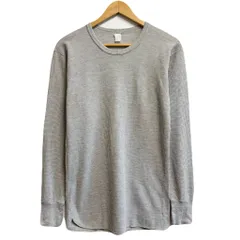 サーマルロンT ワッフル地 クルーネック 無地 ライトグレー No.L748