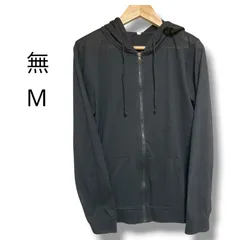 a1728 黒 ジップアップパーカー Mサイズ 薄手 シンプル 無地 レディース