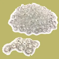 300個 パーツ デコ シャンデリア 透明 ガラス 手芸 のれん アクセサリー 二つ穴 14mm クリア ビーズ 八角 クリスタル (エスネット)