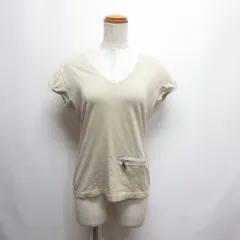 バリー BALLY フレンチスリーブ Vネック Tシャツ カットソー 42 ベージュ ジップポケット 半袖 イタリー製 正規品のサムネイル