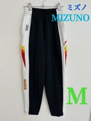 【300円OFF🎉2/8まで！】 ミズノ MIZUNO ジャージ ズボン パンツ メンズ M ロングパンツ 切替え ロゴプリント 刺繍 ブラック 黒 ホワイト 白 M