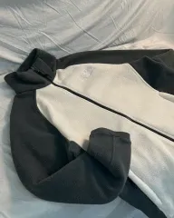 ザノースフェイス グレー バイカラー ジップアップ フリース