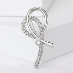 ブローチ　シルバー　リボン　ブローチ　コサージュ　ラインストーン　フォーマル　ストールピン　卒園式　卒業式　入園式　入学式