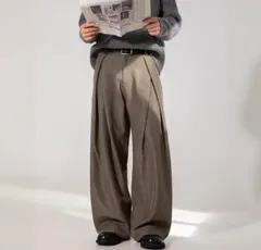 ハイウエスト カジュアルパンツ 韓国 きれいめ ユニセックス