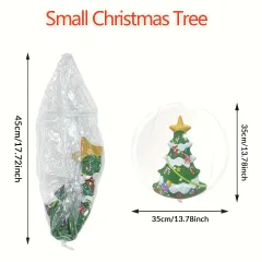 【巨大で可愛い】クリスマス デコレーションボール 23.6インチ インフレータブル PVC オーナメント 屋外装飾 吊り下げ式 童話テーマ 新年 パーティー【トランペットクリスマスツリー】