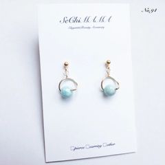 ラリマーk18gpアメリカンピアス sowi ete agate IENA - メルカリ