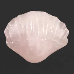 ローズクォーツ 55mm 貝殻モチーフ 彫刻置物 91g 【榎本通商22811